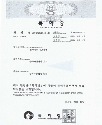 Certificate of patent